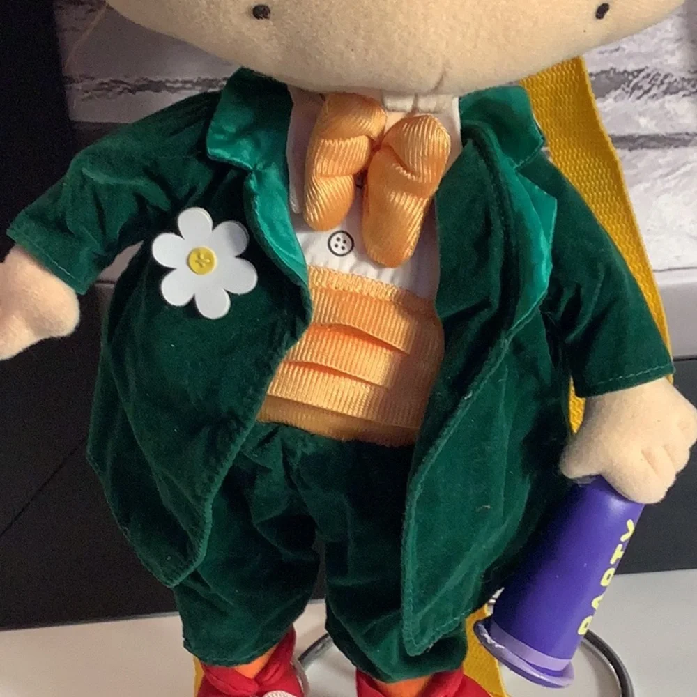 Vintage 90’s Nickelodeon Chuckie Finster  Rugrats Plush Green Tuxedo Backpack